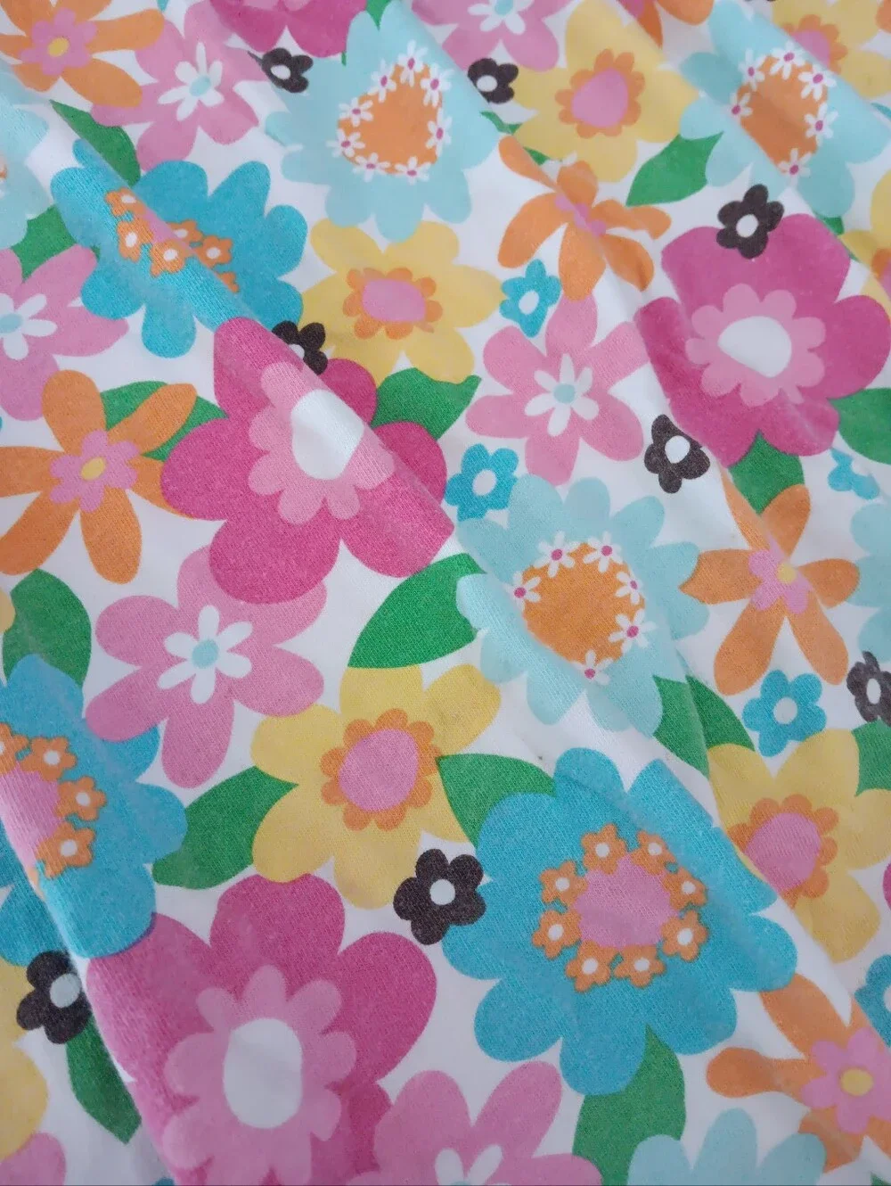 Vintage Girls' White And Multicolor Floral Dress Size 4